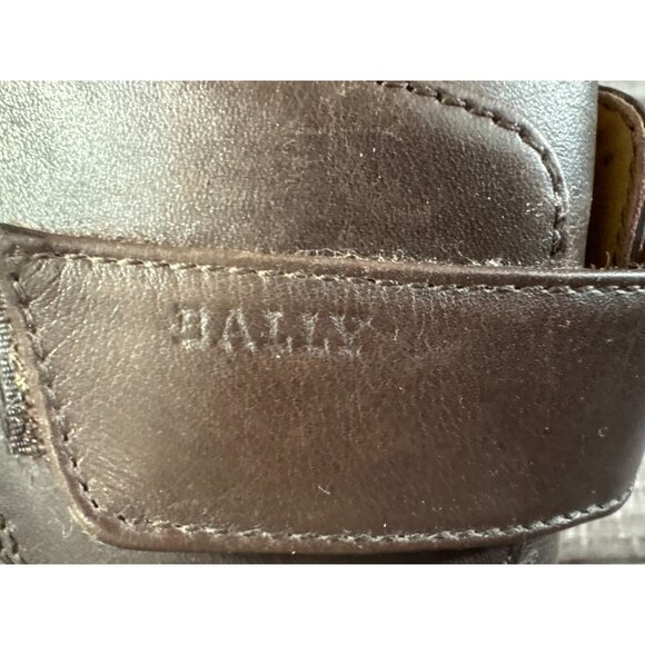 Bally Cabiri Calf Plain Leather Shoes color Moka Sz 9 F made in Italy - Picture 10 of 10